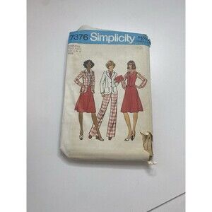 Vintage Simplicity 7376 Professional Leisure Pantsuit Sewing Pattern 1976 Sz 6 8